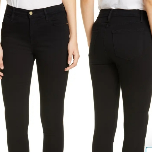 -SALE🔥! NWT FRAME FOREVER KARLIE SKINNY  BLACK DENIM SZ 27 Made In USA - Picture 2 of 6